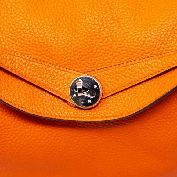 Hermes Clemence Lindy 30 Bag Feu PHW - Picture 2 of 11